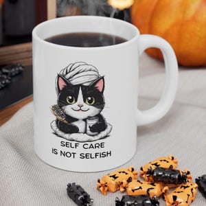 Cat Ceramic Mug – Funny Coffee Cup, Animal Lover Gift, Cat Lover Mug, Self Care Present, Easter Gift, Pet Lover Coffee Mug