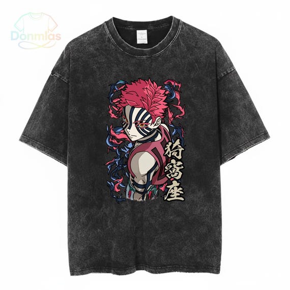 Vintage Demon Slayer Tee, Akaza Apparel, Anime Manga Clothing, Retro Japanese Manga Tee, Slayer Graphic Anime Tee Streetwear, Anime Fans