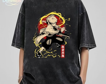 Vintage Demon Slayer Tee, Zenitsu Apparel, Anime Shirt, Manga Clothing, Japanese Streetwear, Cosplay Fashion, Zenitsu Graphic Anime Tee