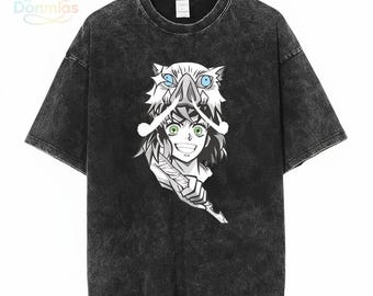 Vintage Inosuke Hashibira Tee, Boar Head Demon Slayer Graphic Shirt, Manga Clothing, Japanese Streetwear, Cosplay Fashion, Anime Fan Gift