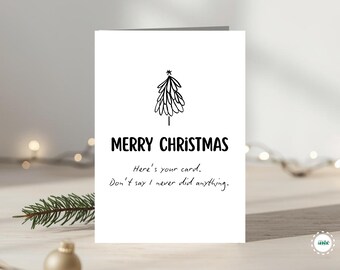 Funny Christmas Card Template Sarcastic Holiday Card Printable Editable Humour Card Witty Merry Christmas Greeting for Friends and Family