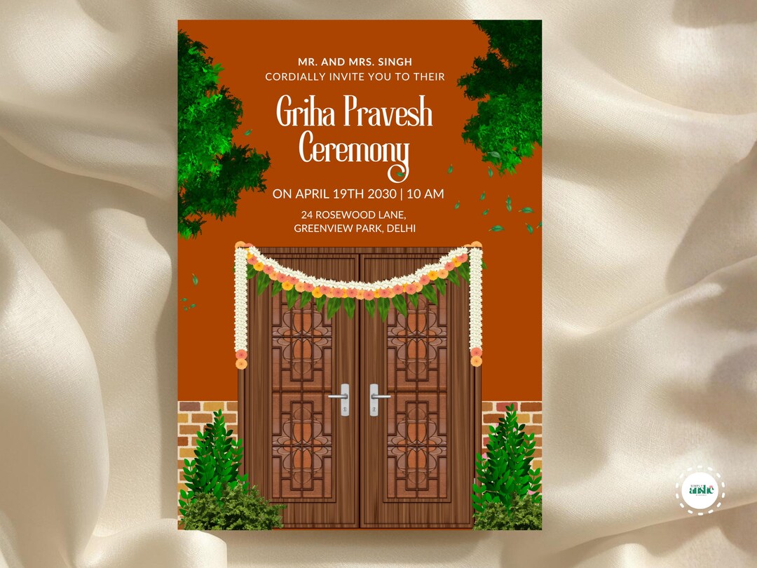 Griha Pravesh Invitation, Editable Indian Housewarming Template, New ...