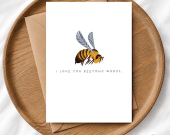Tarjeta de aniversario para esposo, tarjeta de San Valentín, tarjeta de amor para novia, tarjeta con juego de palabras de abejas, tarjeta de aniversario para esposa, tarjeta de amor para pareja