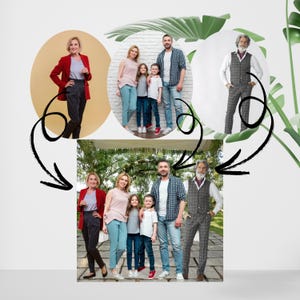 Memorial Portrait on Canvas, Realistic Merge of Different Photos, Add Loved One to Wedding Photo, Mom Gift, Christmas Gift for Mom