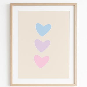 Pastel Hearts – Printable Wall Art for Nursery or Kids’ Room