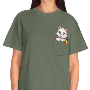 Comfort Colors Superhero Cat LGBTQ Pride T-Shirt