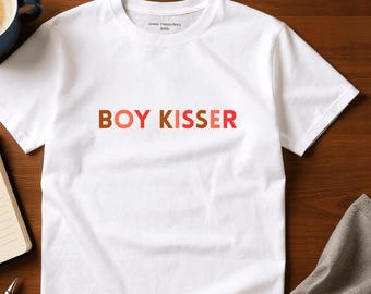 Boy Kisser Pride T-Shirt: Flirty Gay Grafik-T-Shirt