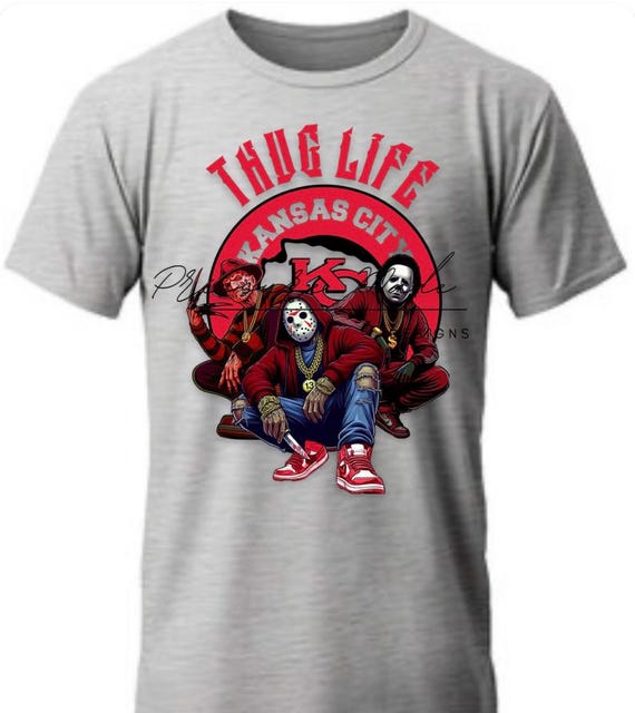 Kansas | City | Chiefs | NFL | Football | Thug Life | Custom | Gift | Cool | T-shirt