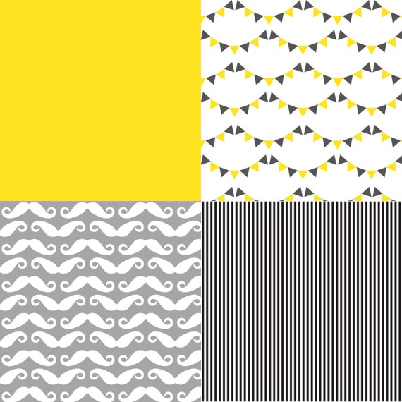 Items similar to Cute baby boy nursery crib set Nursery Bedding Yellow Grey Black White tones