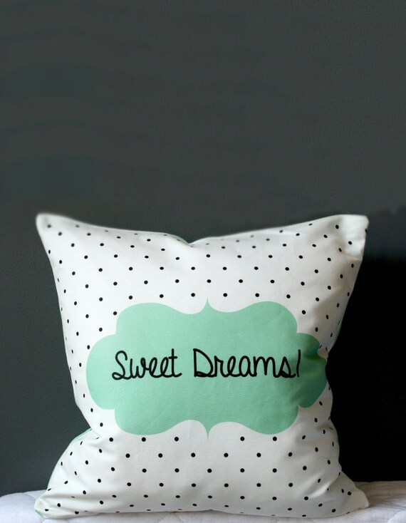 Items similar to Mint nursery pillow SWEET DREAMS Minky Nursery