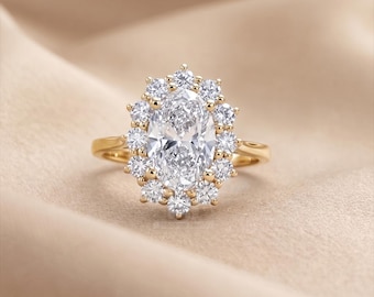 2,00 ovale lab diamanten verlovingsring, voorstelring, jubileumcadeau voor haar
