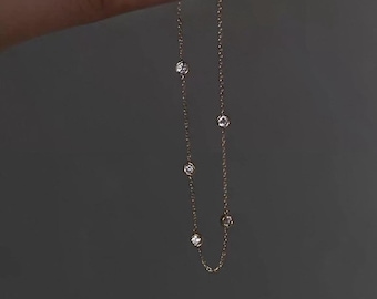 Massief gouden diamanten stationsarmband • 14 kt/18 kt echt goud, laboratoriumdiamanten, alledaagse elegantie