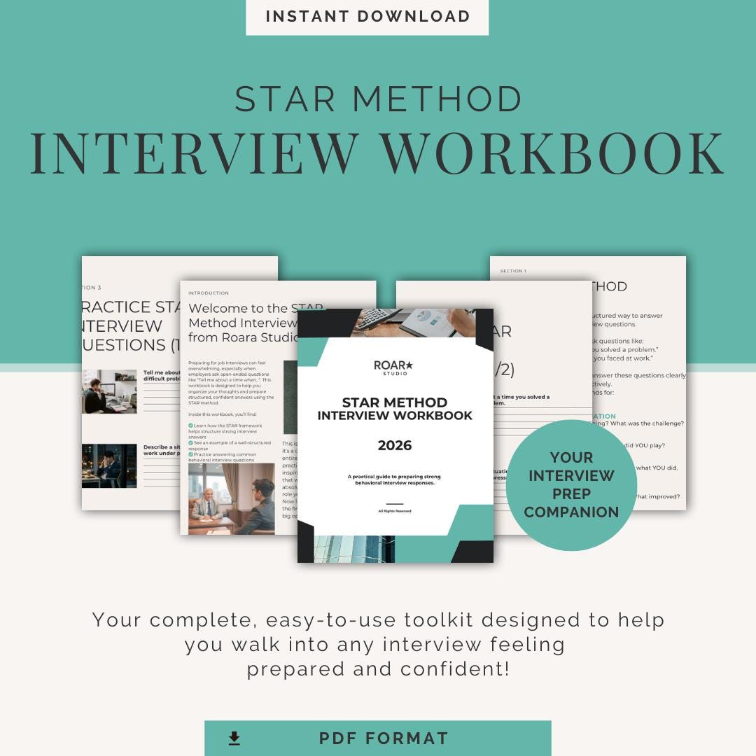 STAR Method Interview Workbook | Behavioral Questions Prep (PDF ...