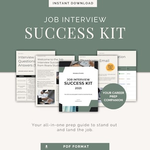 Job Interview Success Kit – Job Tracker, Interview Questions, Templates & Career Prep Worksheets – Instant Download