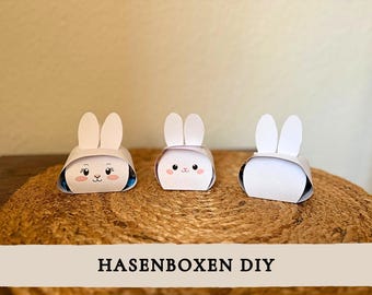 Påskhareaskar, som present, till påskbordet eller som en söt liten sak, en liten present - DIY-pysselprojekt, PDF-nedladdning
