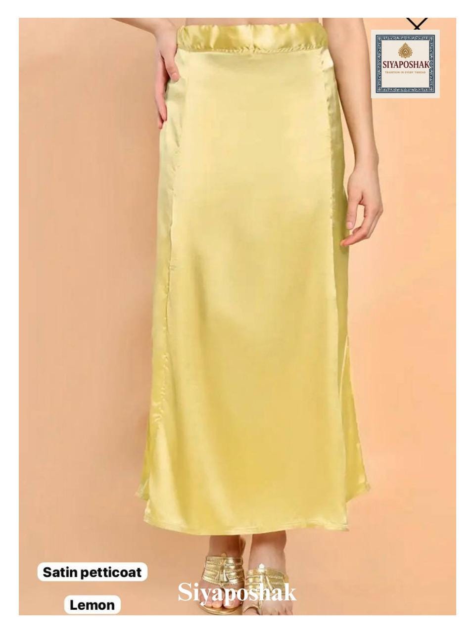 Sottogonna Indiana In Seta Satinata Bollywood Tinta Unita Sari - Foto 3