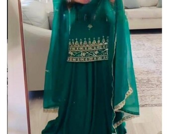 Embroidered Crepe Lehenga Set: Party Wear Indian Dress
