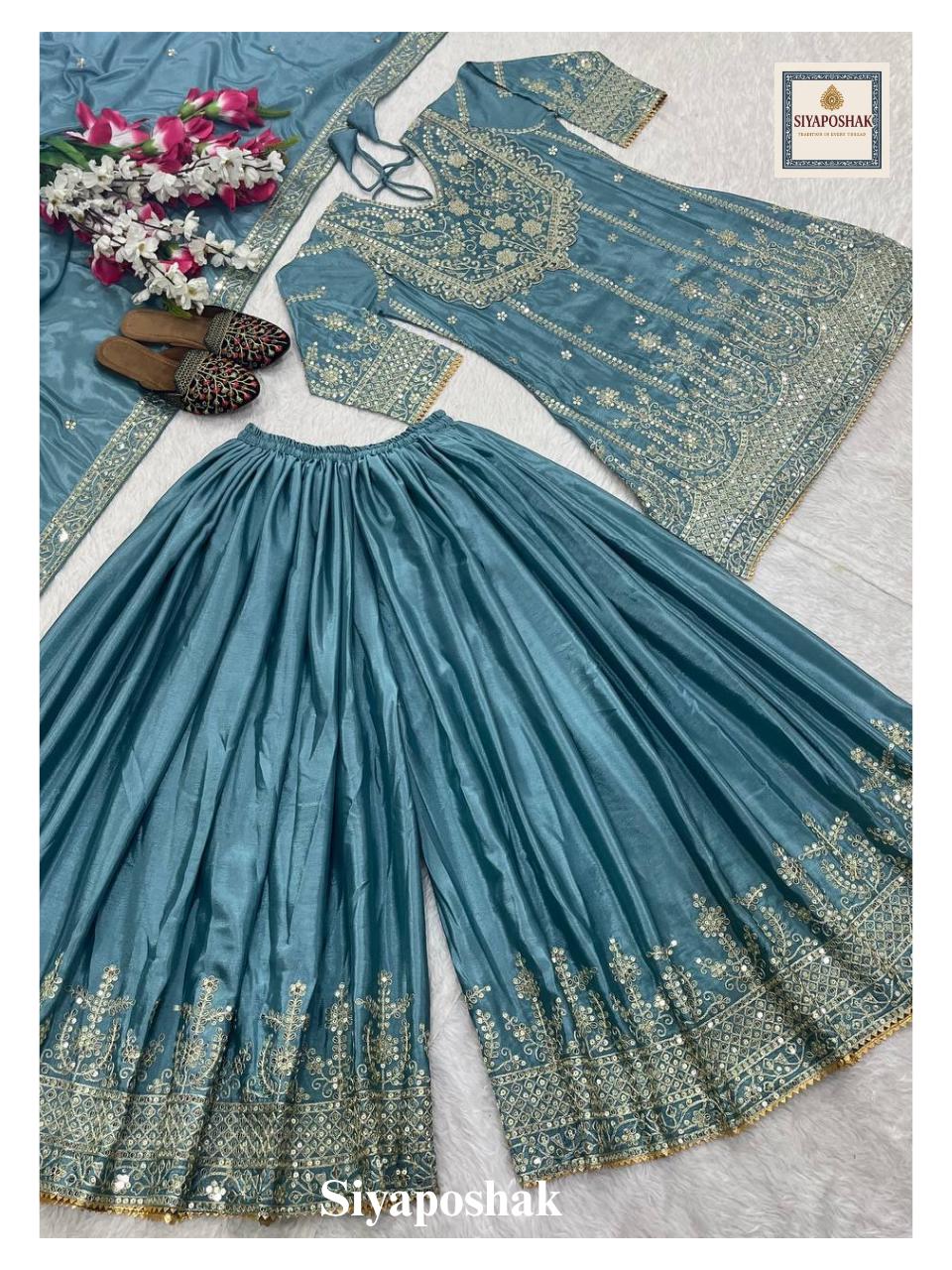 Sky Blue Asian Dress - Etsy UK