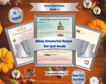 Witchy Autumn Salad Recipes and Spells | Thanksgiving PDF (Printable)