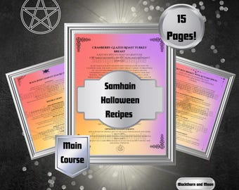 Halloween Samhain Kitchen Witch Recipes & Spells –  Magical Autumn Main-Course Dishes (Printable PDF)
