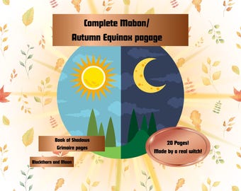 Mabon Book of Shadows: Autumn Equinox Grimoire with Spells & Rituals (PDF Bundle)