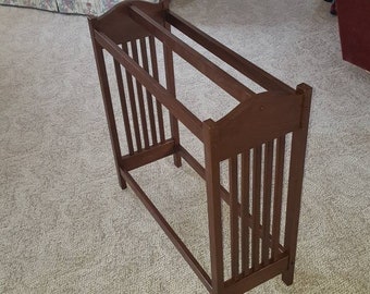 Hand  Crafted New Solid Cherry Wood Mission Style Quilt Rack/Blanket Stand