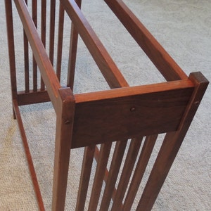 Hand Crafted NEW Solid Cherry Wood Mission Style Quilt Rack Stand / Blanket Stand