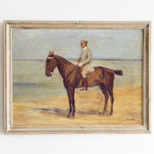 Vintage Horse Painting, Antique Equestrian Print, Animal Oil Painting, Rustic Fine Art, Horse Wall Art, Vintage Horse Print, Print and Ship