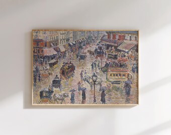 Pissarro-print: Franse impressionistische muurkunst straatbeeld Parijs