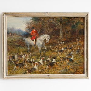 British Hunting Vintage Print, Fox Hunt Print, Hunting Vintage Poster, Fox Hunting Vintage Wall Art