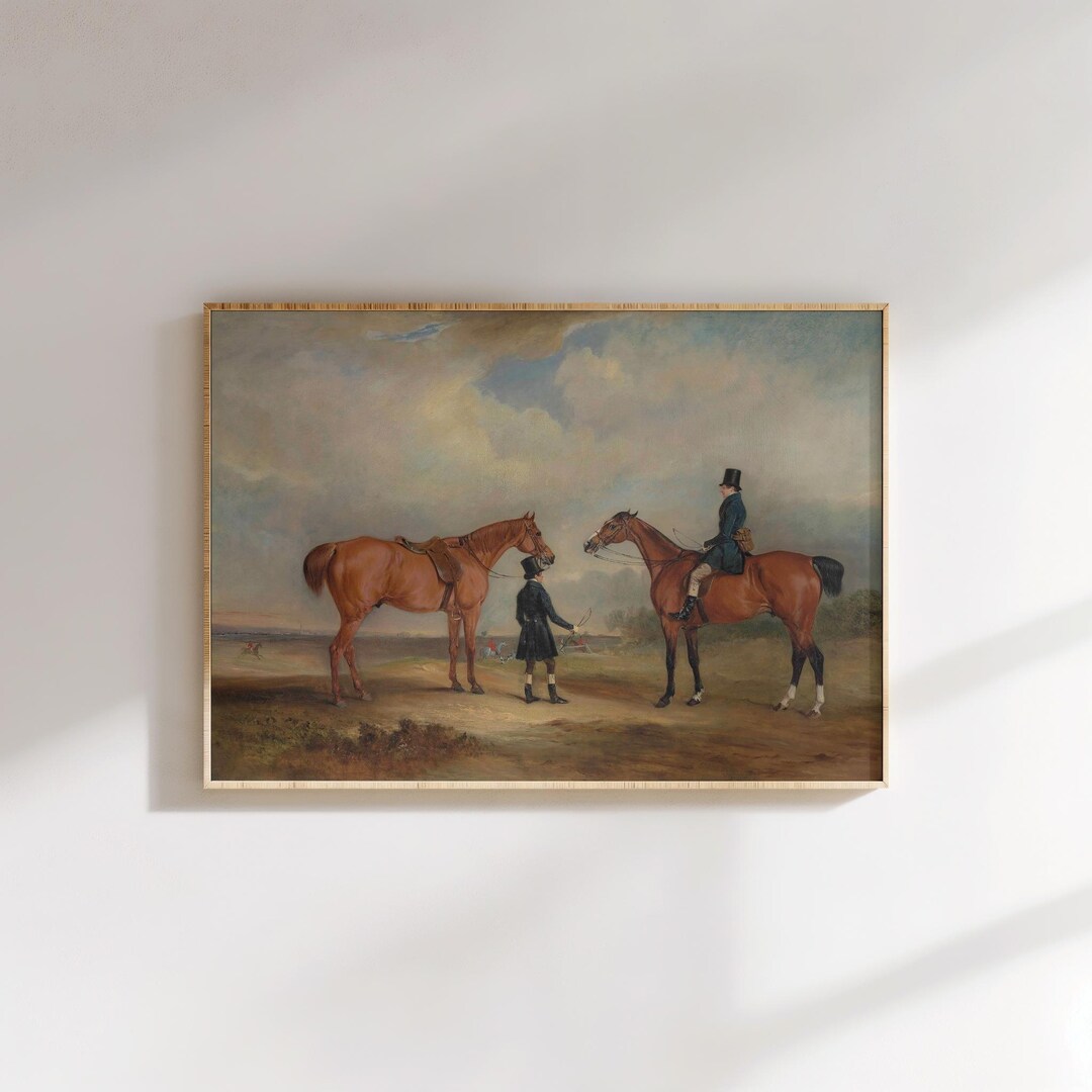 Antique Equestrian Wall Art Print, Vintage Horse Painting - Etsy
