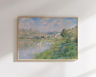 Monet Impressionist Landscape Print: Vintage Summer Garden Wall Art