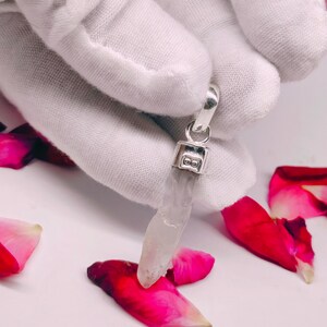 Handmade Natural Crystal Quartz Spike Pendant, 925 Sterling Silver Minimalist Necklace