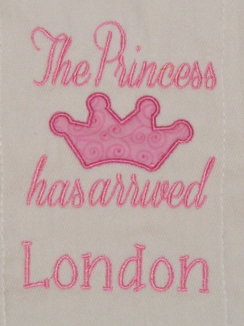 The Princess has Arrived Burp Cloth or BIb SINGLES