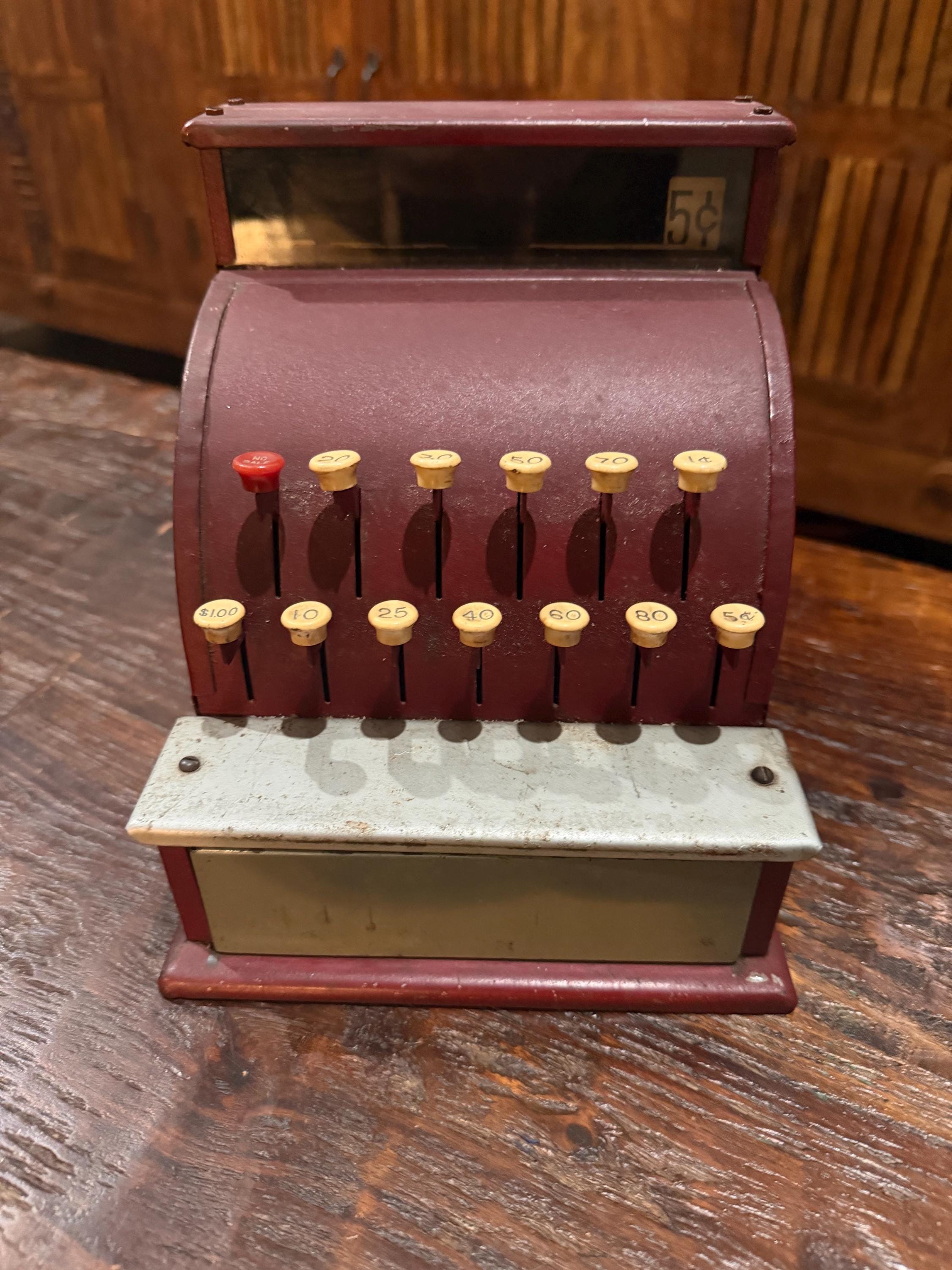 Vintage Metal Toy Cash Register - Etsy