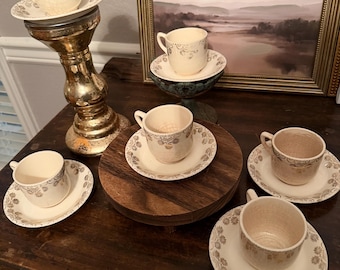 Vintage demitasse cup and saucer sets. Some more crazed than others