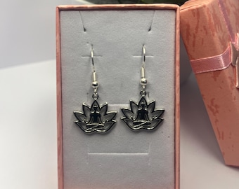 Lotus Meditation Dangle Earrings | Spiritual Yoga Jewelry
