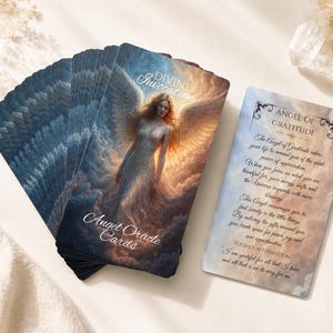 Druckbare Engel Orakel Karten 44 Karte digital Spirituelle Anleitung Angel Verbindung Affirmationen Engel Nachrichten Intuition Orakel Karten Deck Geschenk