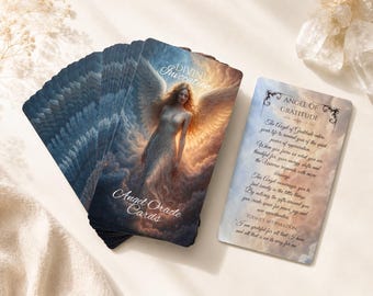 Cartas Oráculo dos Anjos para Imprimir - Baralho Digital com 44 Cartas para Orientação Espiritual, Conexão com os Anjos, Afirmações, Mensagens dos Anjos, Intuição - Presente