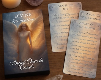 Printable Angel Oracle Cards | 44 card digital download | Divine guidance cards | affirmations.