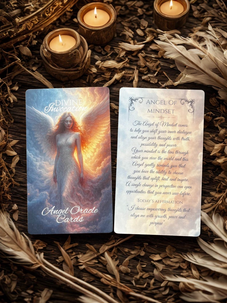 Angel Oracle Cards 44 Card Deck for Spiritual Guidance Angel Connection ...