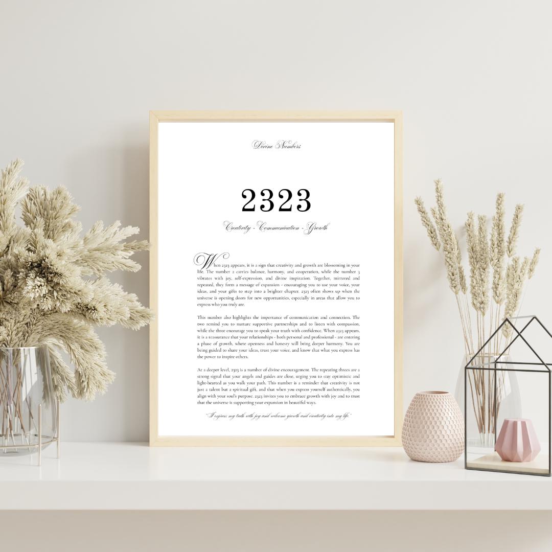 額アート 2323 Angel Number Print: Spiritual Wall Art (digital Download