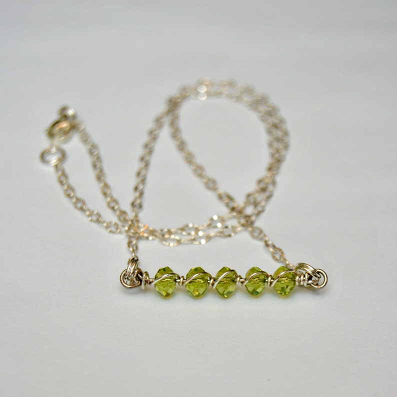 Green Wire Wrapped Bead Necklace 521_232941 Etsy