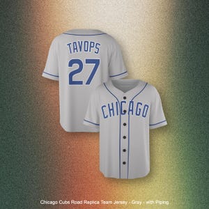 Personalized Chicago Cubs Style Jersey Red Sublimation with Team Name & Number for Men, Women, Youth, Kids - Piping and No Piping Options