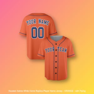 Personalized Houston Astros Orange Home Replica Player Name Jersey for Men, Women, Youth, Kids - Piping / without Piping