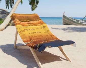 Vibrant Sunset Beach Towel, Quick Dry Cotton Back, Summer Vacation Accessory