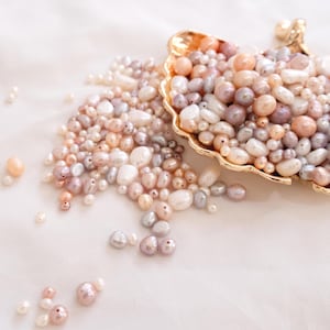 Assorted Loose Freshwater Pearls – Mixed Shapes & Sizes, Undyed, Genuine Pearl Beads for Jewelry Making