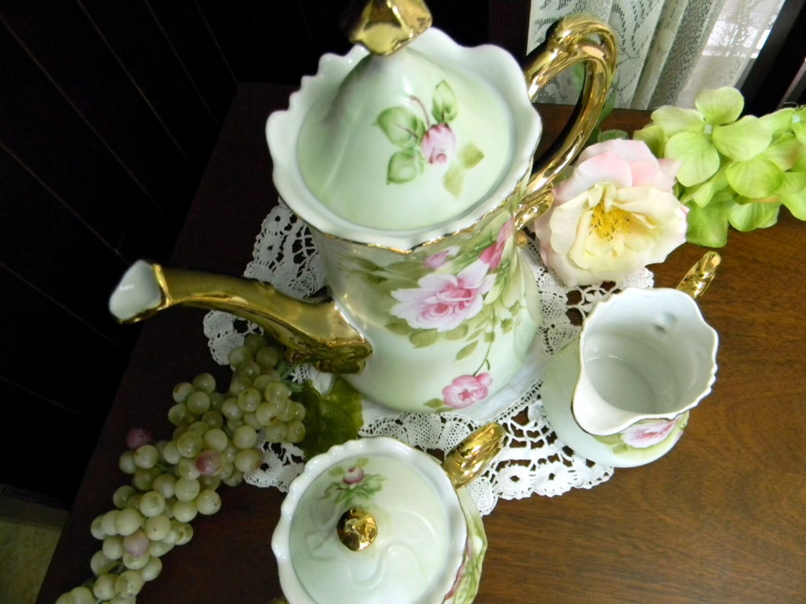 Lefton Heritage Teapot Tea Pot Sugar and Creamer Made in Etsy