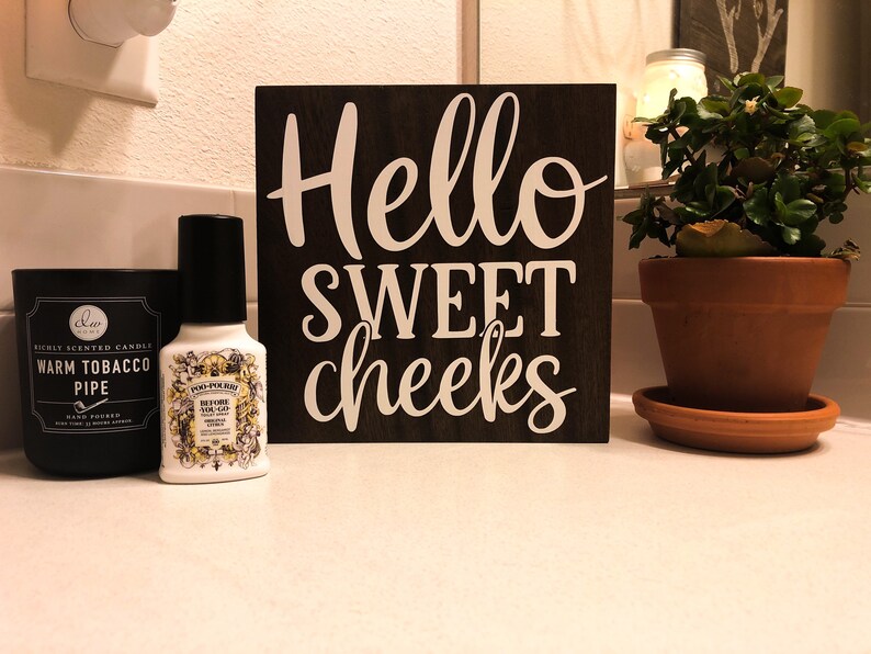 Wood Bathroom Decor Wall Sign