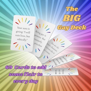 LGBTQ+ Affirmationen, Regenbogen Tarot Deck, Gay Orakel Karten, Lustig Queer Pride Affirmationen, Pride Karte, Pride Geschenk, ich bin so stolz auf Dich
